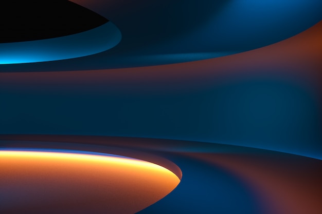 Fondo abstracto en 3D con luces de neón