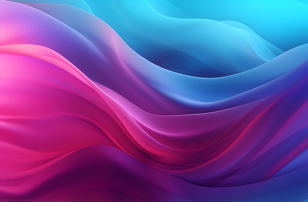 Fondo abstracto 3d con ondas suaves y coloridas en papel tapiz degradado fluido morado y azul