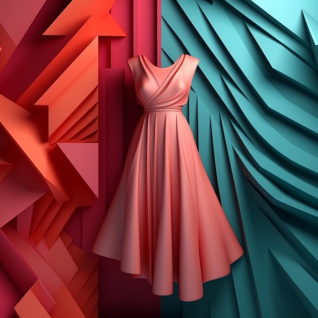 Fondo abstracto 3D de tema de moda y tela