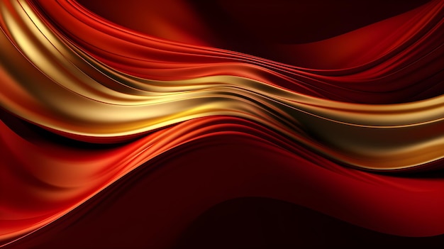 Fondo abstracto con ai generativo de tela de seda degradada roja 3D