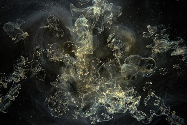 Fondo abstracto de arte fluido líquido Humo multicolor oscuro bailando pinturas acrílicas espacio submarino océano universo explosión