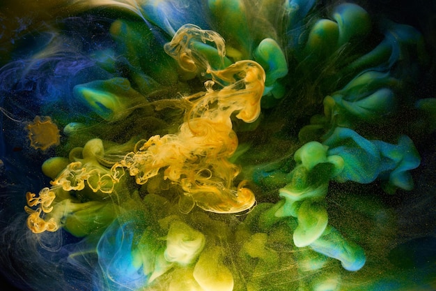 Fondo abstracto de arte fluido líquido Mezcla de pinturas acrílicas danzantes bajo el agua