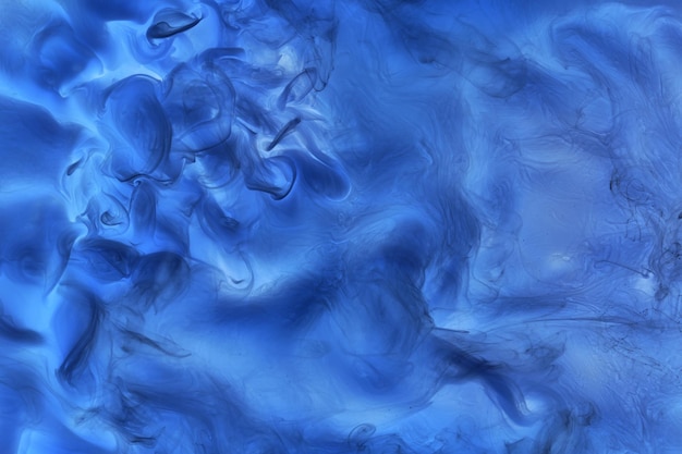 Fondo abstracto de arte fluido líquido Pintura acrílica azul océano de humo galáctico submarino