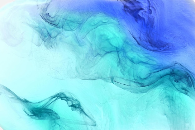 Fondo abstracto de arte fluido líquido Pintura acrílica azul océano de humo galáctico submarino