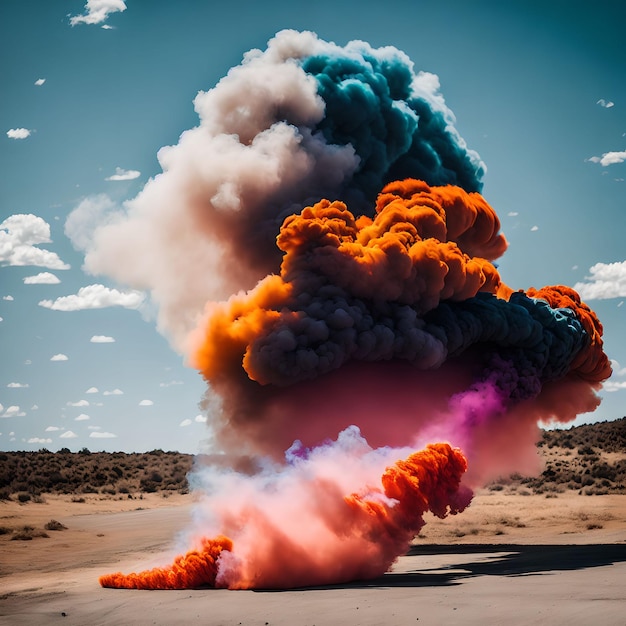 Fondo abstracto del arte generativo colorido de la nube de humo por AI