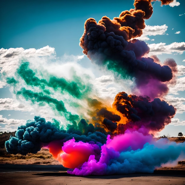 Fondo abstracto del arte generativo colorido de la nube de humo por AI