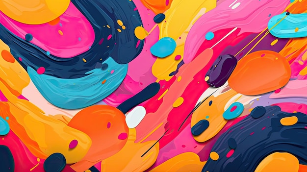 Fondo abstracto arte moderno con una mezcla de colores brillantes formas papel tapiz de banner IA generativa