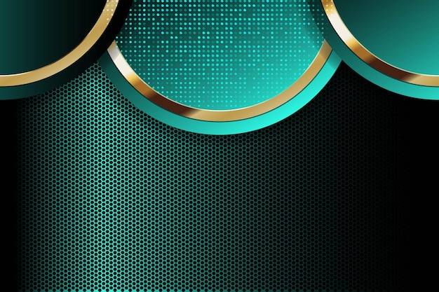 Fondo abstracto de azul azulado y dorado con patrón hexagonal