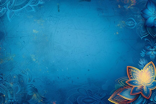 Fondo abstracto azul en estilo étnico