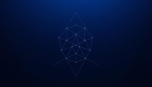un fondo abstracto azul con una forma geométrica de un polígono
