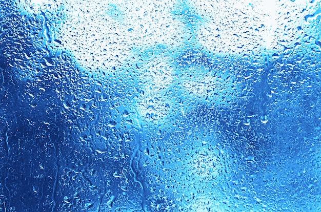 Fondo abstracto azul con gotas de lluvia