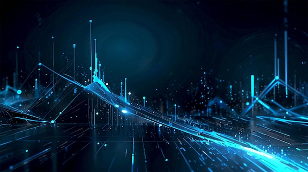 un fondo abstracto azul con un gráfico azul y blanco que dice "cyber quot"