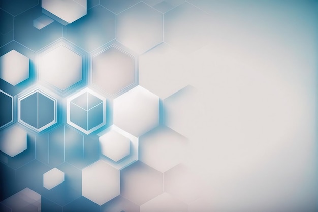 Fondo abstracto azul hexagonal con elementos geométricos hexagonales