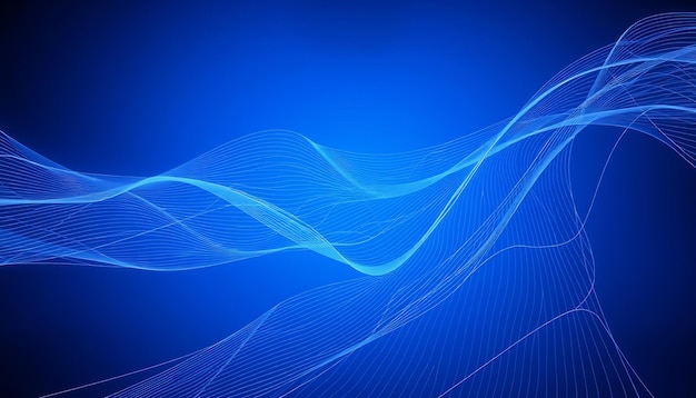 Fondo abstracto azul con líneas fluidas