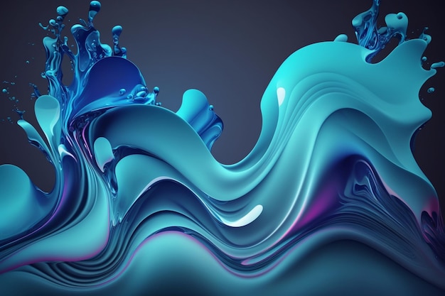 Un fondo abstracto azul y morado con un chorrito de agua.