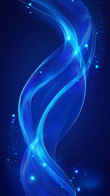 un fondo abstracto azul con una onda curva y estrellas