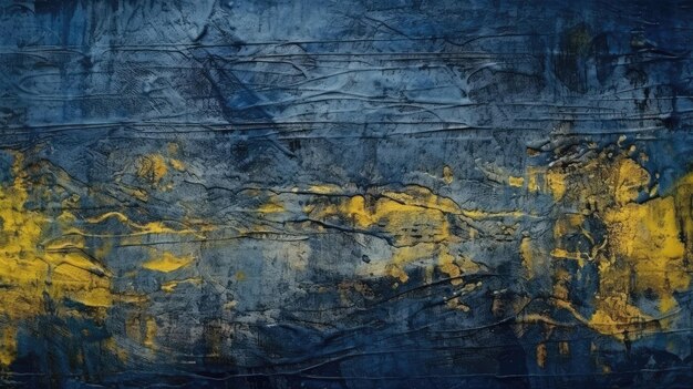 Fondo abstracto azul oscuro y amarillo con ai generativo grunge