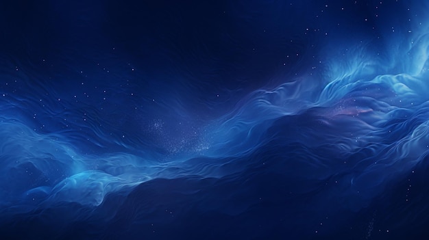 Un fondo abstracto azul profundo con rayas luminosas y reflejos sutiles que representan una sensación de
