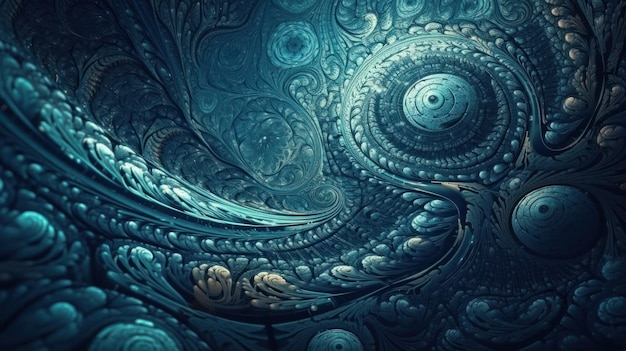 Un fondo abstracto azul y verde con un diseño en espiral.