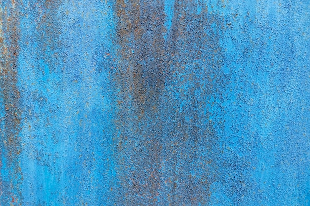 Fondo abstracto azul Vieja superficie de metal oxidada, textura áspera.