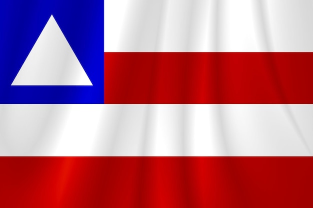 fondo abstracto de la bandera del estado de bahia sobre tela brillante ligeramente ondulada