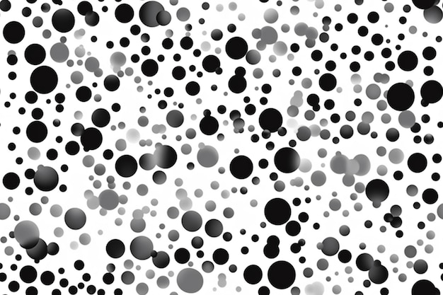 Un fondo abstracto en blanco y negro con círculos y puntos generativos ai