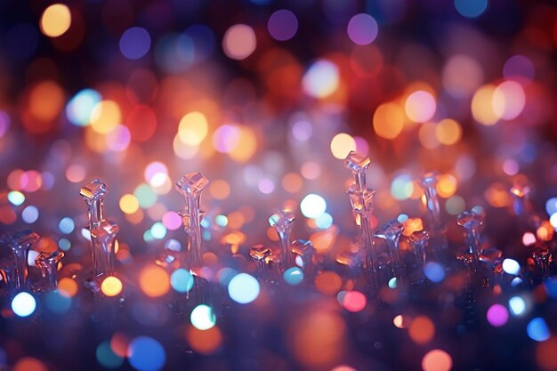 Fondo abstracto con bokeh desfocado de un espectáculo de láser en un club nocturno moderno de discoteca