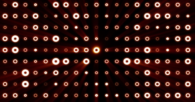Fondo abstracto de bombillas brillantes de color amarillo anaranjado brillante de círculos