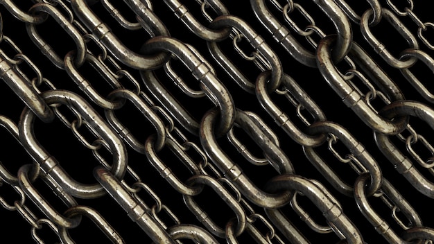 Fondo abstracto de cadenas oxidadas render 3d