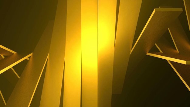 Fondo abstracto de cajas de oro de rotación con reflejo