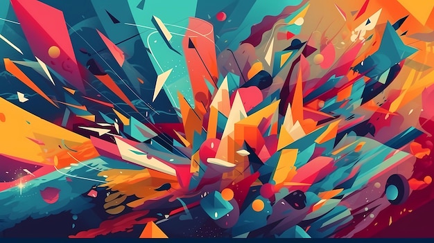 Un fondo abstracto caótico con formas superpuestas ilustración de arte digital