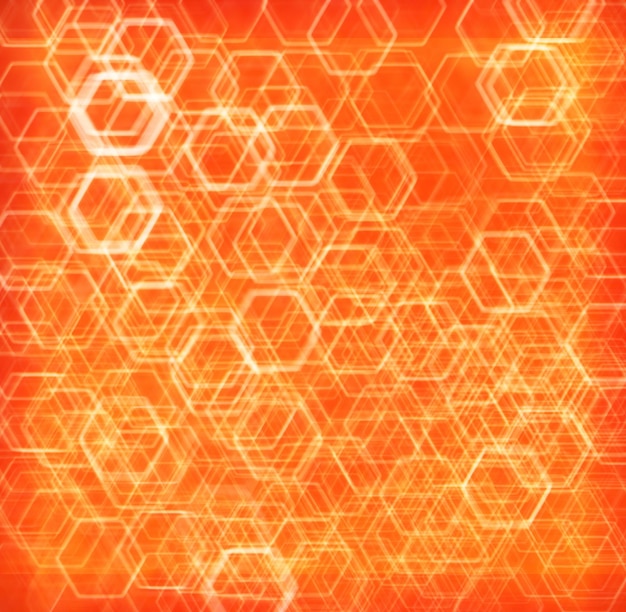 Fondo abstracto de células hexode naranja