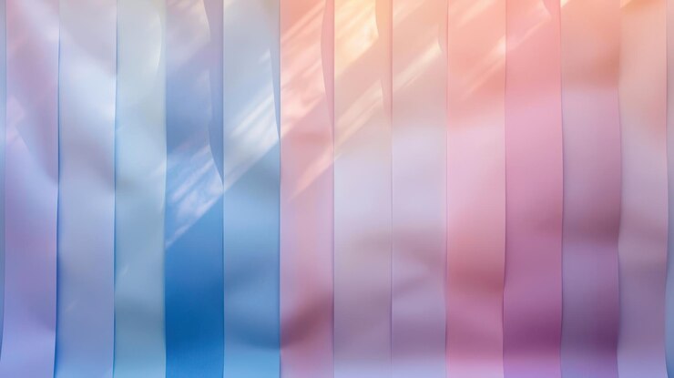 Fondo abstracto con cintas pastel con tonos suaves y gradientes suaves que crean un efecto visual calmante y elegante