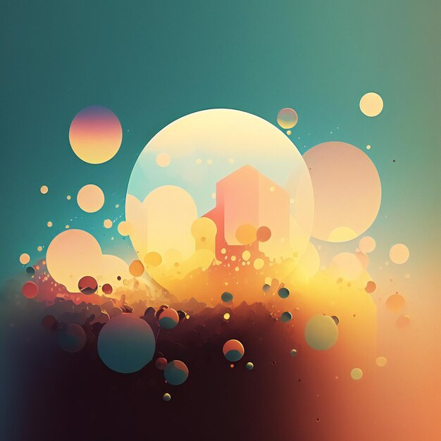 fondo abstracto con círculos y burbujas estilo minimalista