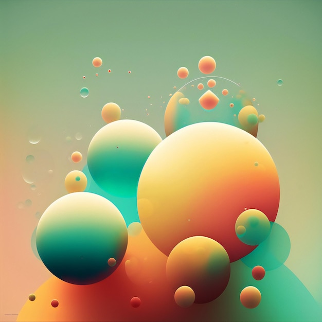 fondo abstracto con círculos y burbujas estilo minimalista