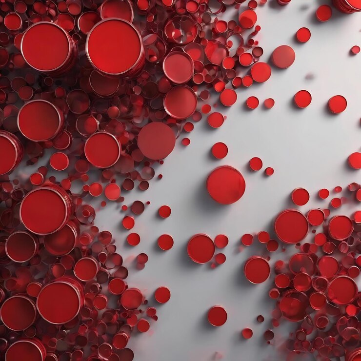 Foto fondo abstracto con círculos rojos ilustración de renderización 3d