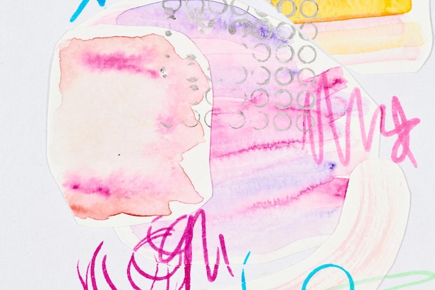 Fondo abstracto collage de arte multicolor Diseño de patrón creativo para imprimir tarjeta de invitación postal Cartel de dibujo papel tapiz colorido Colores lila malva púrpura