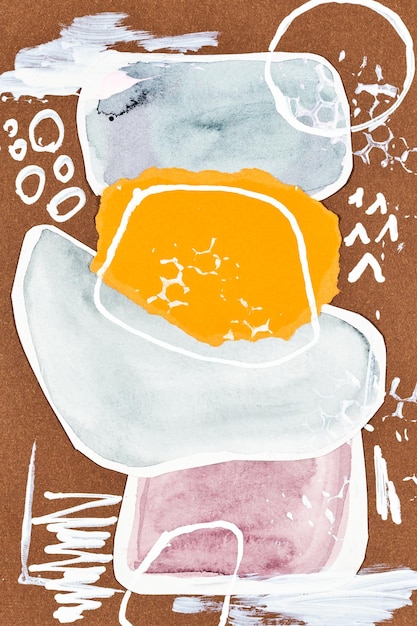 Fondo abstracto collage de arte multicolor Diseño de patrón creativo para imprimir tarjeta de invitación postal Dibujo cartel papel tapiz colorido Colores amarillo blanco marrón