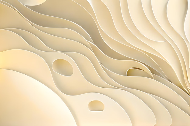 fondo abstracto de color amarillo en papel ondulado 3D