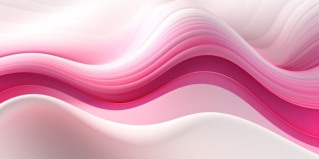 Fondo abstracto de color rosa y blanco con líneas onduladas AI Generative