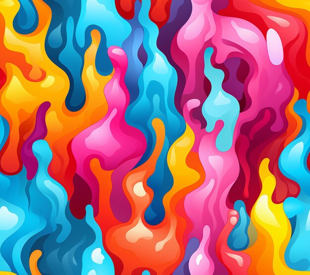 Fondo abstracto de colores brillantes con muchas formas diferentes ai generativo