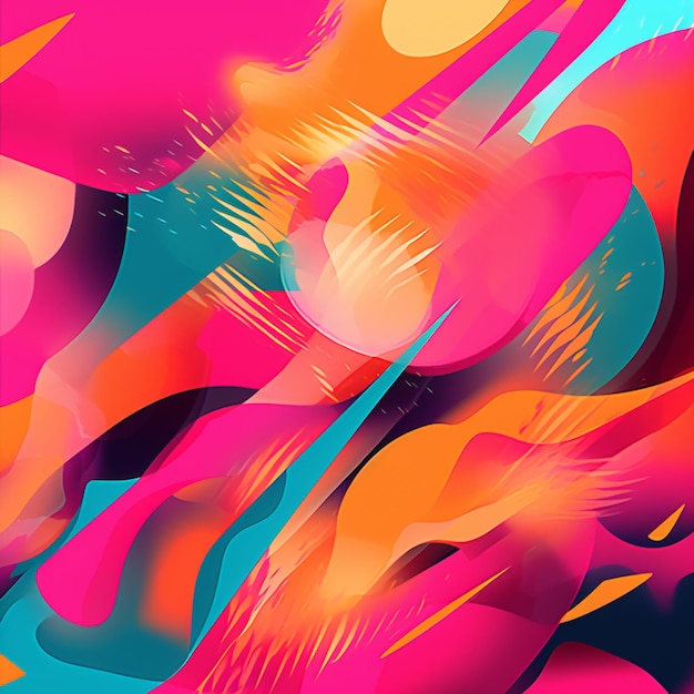 Fondo abstracto de colores brillantes con una variedad de formas generativas ai