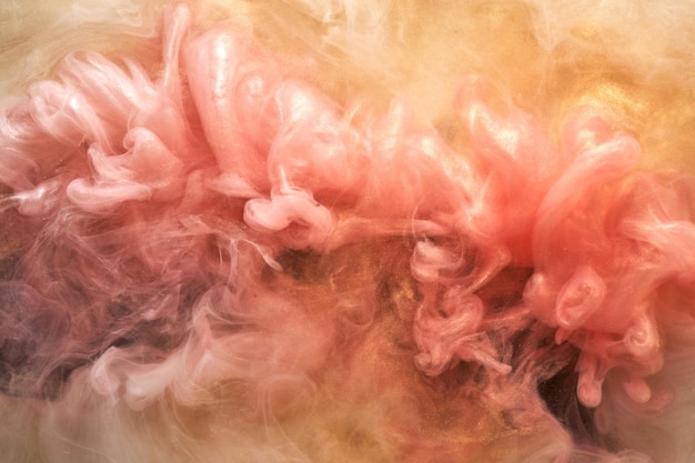Fondo abstracto de colores melocotón lujo multicolor humo pintura acrílica explosión submarina cósmico remolino tinta