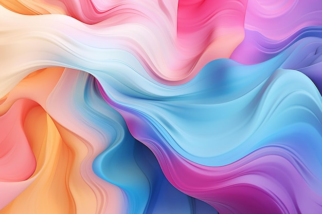 Foto fondo abstracto con colores pastel y líneas curvas en estilo acuarela ai generado