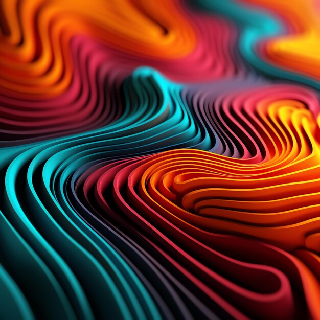 Fondo abstracto colorido 3d remolinos ondulados