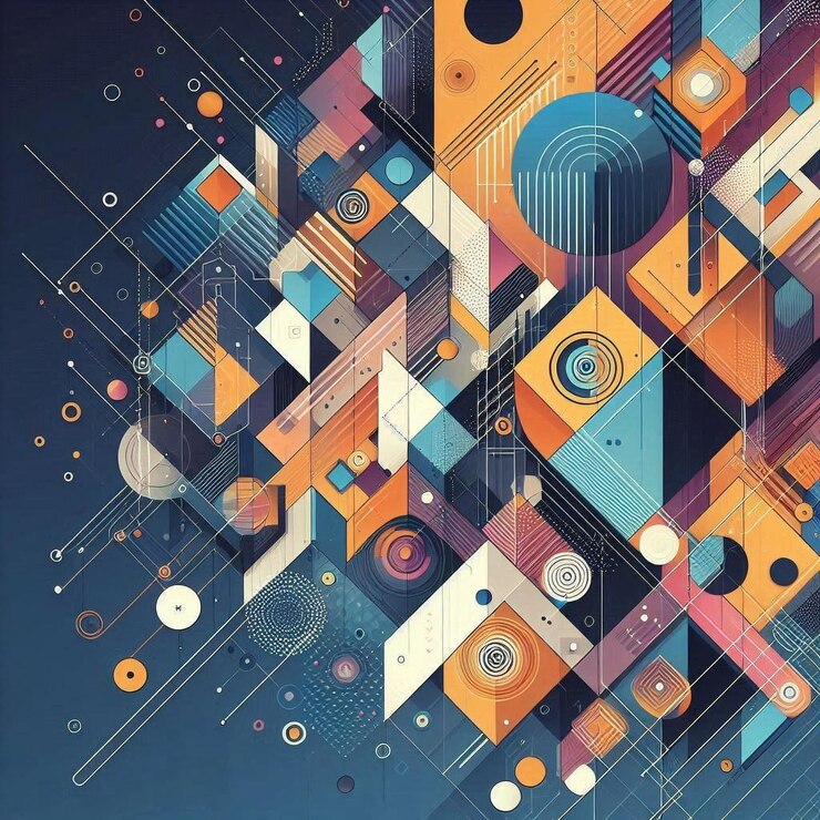 un fondo abstracto colorido con un diseño colorido con diferentes formas y colores