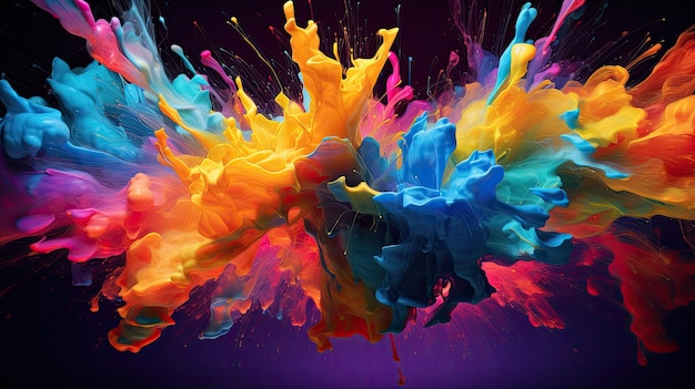 Fondo abstracto colorido con efecto de explosión Diseño fractal de fantasía Arte digital