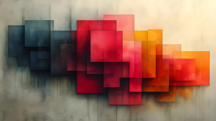 un fondo abstracto colorido de un fondo geométrico abstracto rojo y naranja