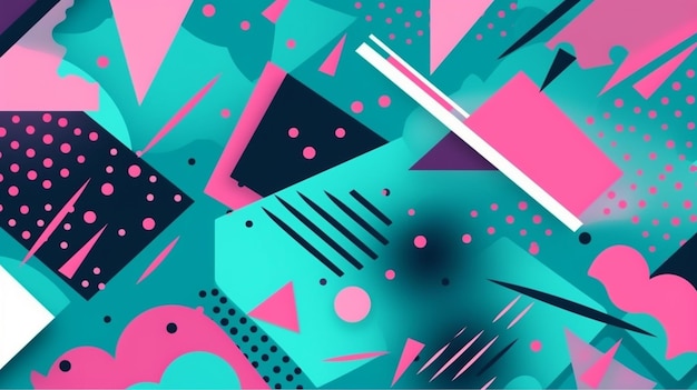 un fondo abstracto colorido con formas geométricas y líneas generativas ai