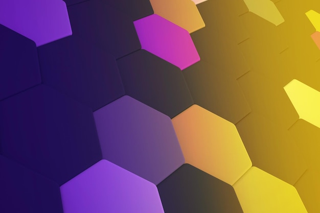 Fondo abstracto colorido hexagonal 3D